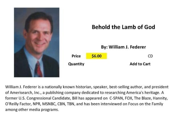 "Behold the Lamb of God" MPG by Bill Federer