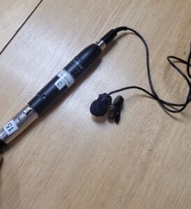 Lapel microphone close up