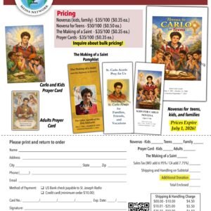 St. Carlo Acutis – Prayer Cards, Novenas & Canvas Photos Available!​